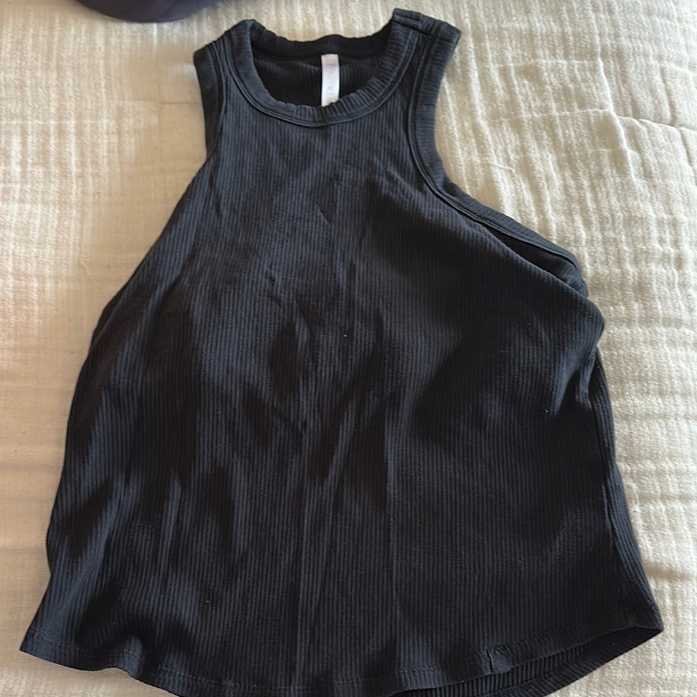 Fabletics Black Ribbed Tank Top
